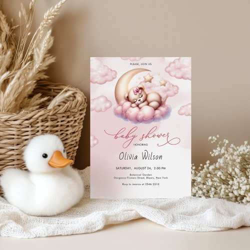 Pink Moon & Teddy Bear Baby Shower