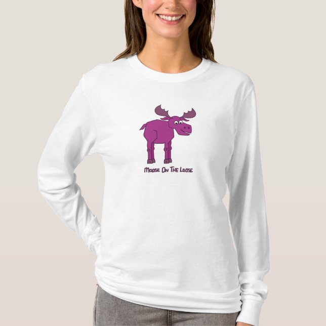 Pink Moose on the Loose T-Shirt (Front)