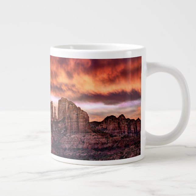 Pink Morning Glory Giant Coffee Mug (Right)