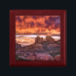Pink Morning Glory Gift Box<br><div class="desc">Pink Morning Glory IV by David Drost. Features a peaceful image of natural landforms against an orange and pink sky.</div>