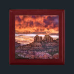 Pink Morning Glory Gift Box<br><div class="desc">Pink Morning Glory IV by David Drost. Features a peaceful image of natural landforms against an orange and pink sky.</div>