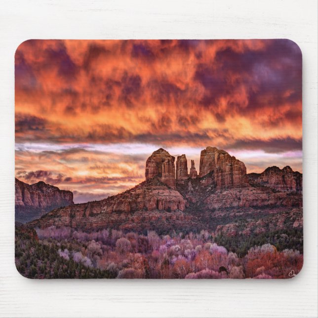 Pink Morning Glory Mouse Pad (Front)