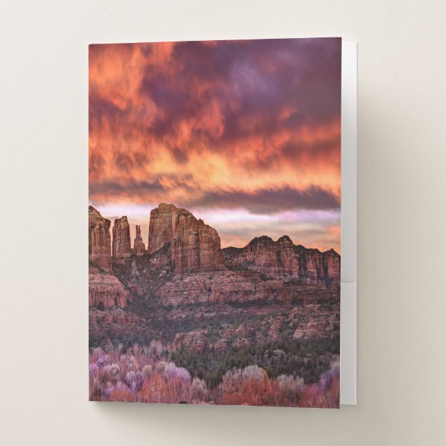 Pink Morning Glory Pocket Folder (Front)