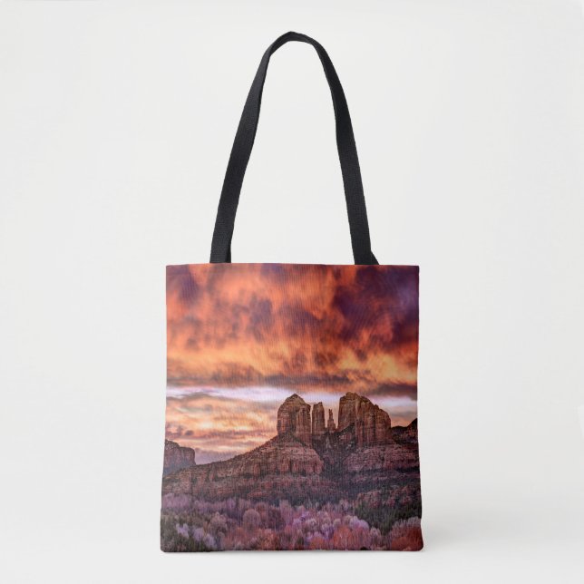 Pink Morning Glory Tote Bag (Front)