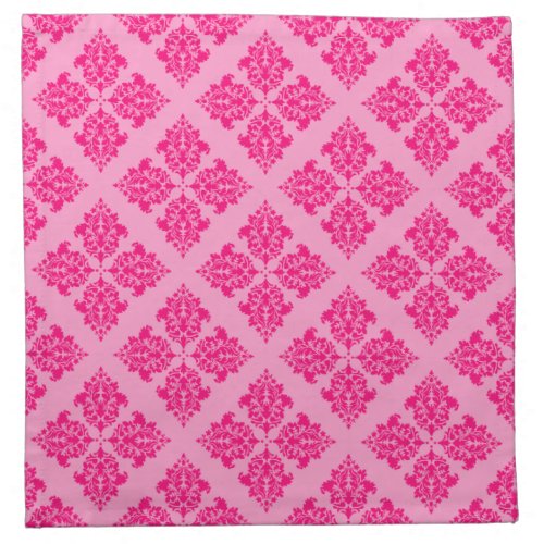 Pink Moroccan Damask Cloth Napkin