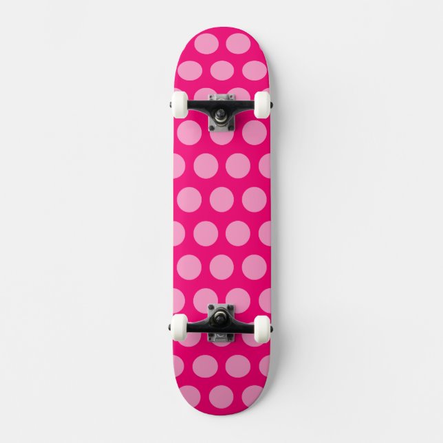 Pink Moroccan Dots Skateboard Deck (Front)