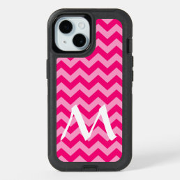 Pink Moroccan Moods Chevrons with Monogram iPhone 15 Case