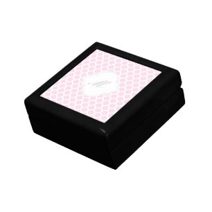Pink Moroccan Pattern with Monogram Keepsake Box