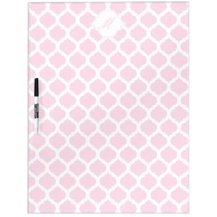 Pink Moroccan Pattern with Monogram Wipe Board
