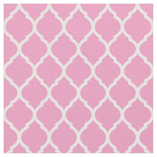 Pink Moroccan Quatrefoil Fabric
