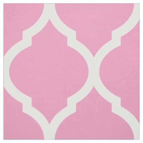 Pink Moroccan Quatrefoil Large Scale Fabric