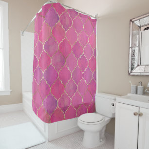 Pink Moroccan  Shower Curtain
