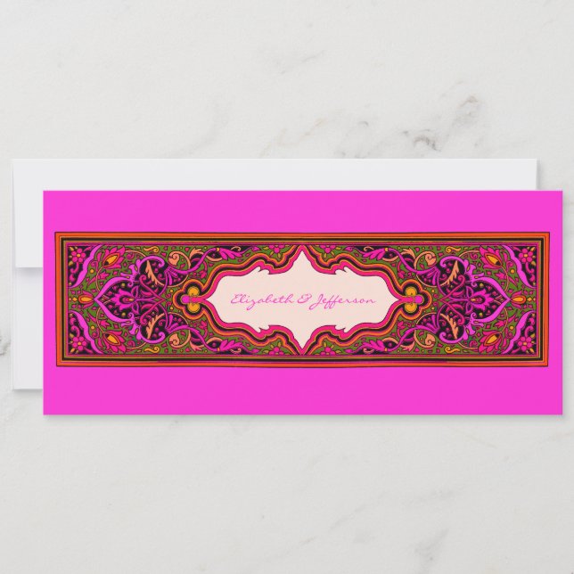 Pink Moroccan Wedding Invitation (Front)
