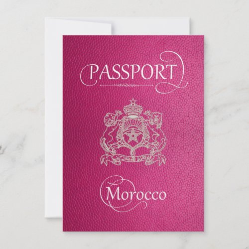 Pink Morocco Passport Save the Date Card