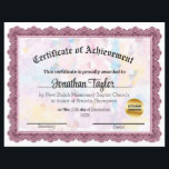 Pink Mosaic Certificate of Achievement<br><div class="desc">This is a certificate of achievement.  Generally,  for a church,  but can be used for other things also.</div>