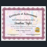 Pink Mosaic Certificate of Achievement<br><div class="desc">This is a certificate of achievement.  Generally,  for a church,  but can be used for other things also.</div>