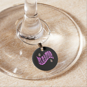 Pink Mosaic Eleanor Name, Wine Charm
