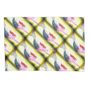 pink mosaic mermaids pattern pillowcase