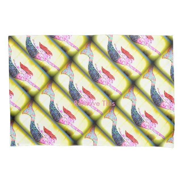 pink mosaic mermaids pattern pillowcase (Front)