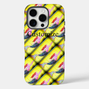 pink mosaic mermaids rising iPhone 16 pro case
