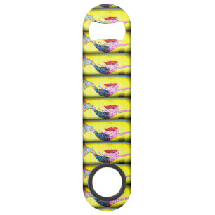 pink mosaic mermaids swimming speed bottle opener