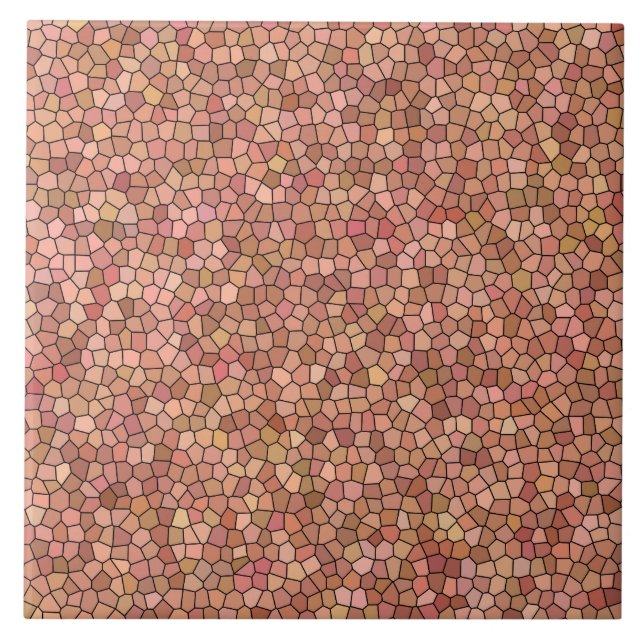 Pink Mosaic Pattern Ceramic Tile (Front)