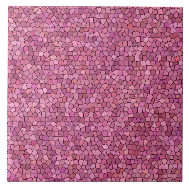 Pink Mosaic Pattern Ceramic Tile (Front)