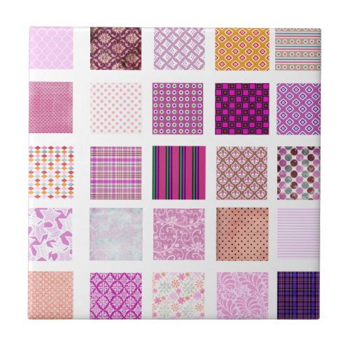 Pink Mosaic pattern Ceramic Tile