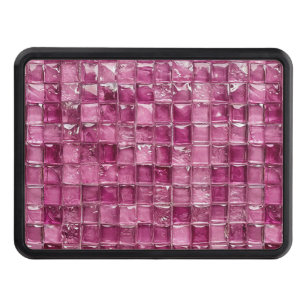 Pink mosaic pattern hitch cover