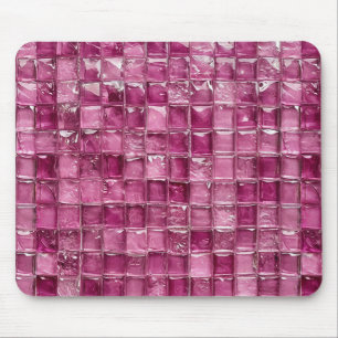Pink mosaic pattern mouse pad