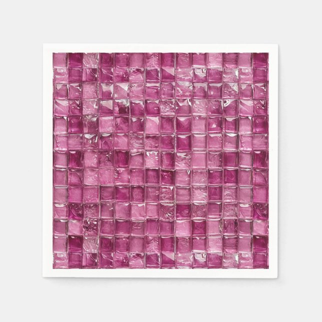 Pink mosaic pattern napkins (Front)