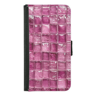 Pink mosaic pattern samsung galaxy s5 wallet case