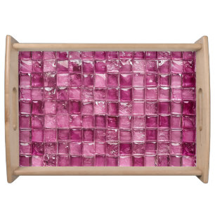 Pink mosaic pattern serving tray