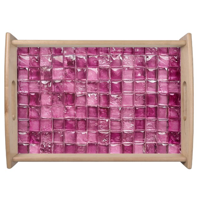 Pink mosaic pattern serving tray (Front)