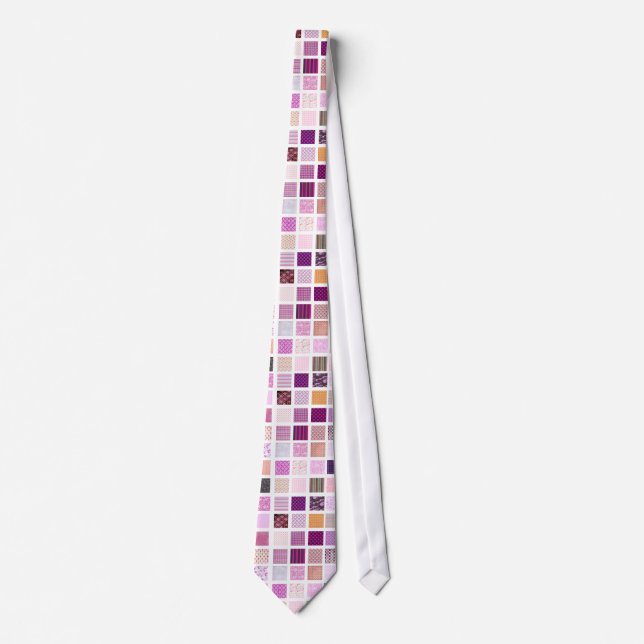 Pink Mosaic pattern Tie (Front)