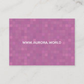 Pink mosaic pixels lilac business card (Back)