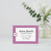 Pink mosaic pixels lilac business card (Standing Front)