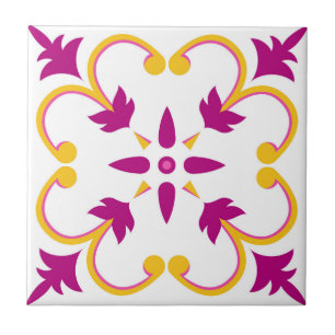 Pink Mosaic Portuguese Mediterranean  Ceramic Tile