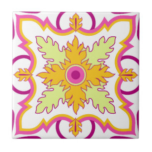 Pink Mosaic Portuguese Mediterranean Ceramic Tile