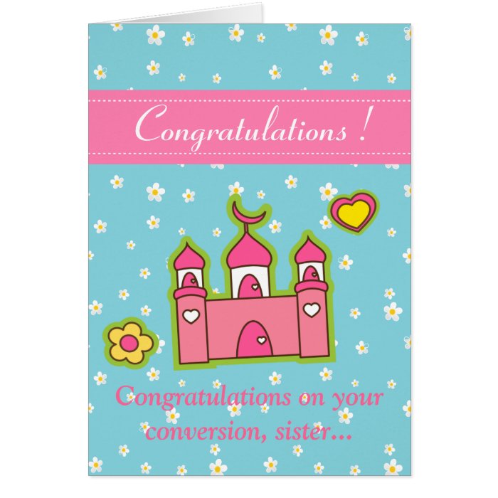 Pink Mosque Flowery Card