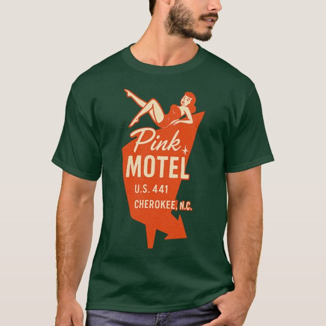 Pink Motel Fairy - Cherokee, NC Retro 50s & 60s Ro T-Shirt (Front)