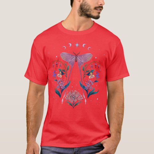 Pink Moth and Bleeding Heart T_Shirt