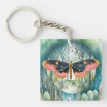 Pink Moth Forest Night