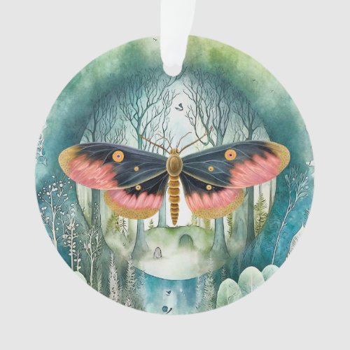 Pink Moth Forest Night Ornament