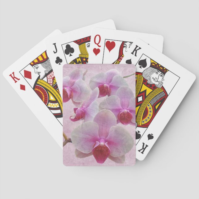 Pink Moth Orchids - Phalaenopsis Poker Cards (Back)