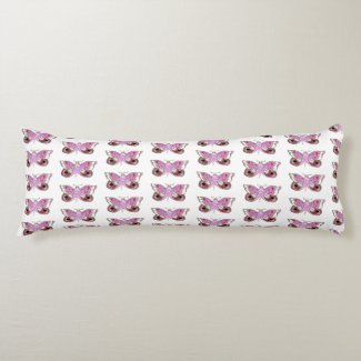 Pink Moth/Purple Moth (Butterfly) Reversible Body Pillow