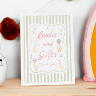 Pink Mother Goose Baby Shower Books and Gifts Poster