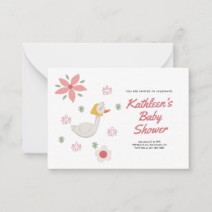 Pink Mother Goose Baby Shower Invitation