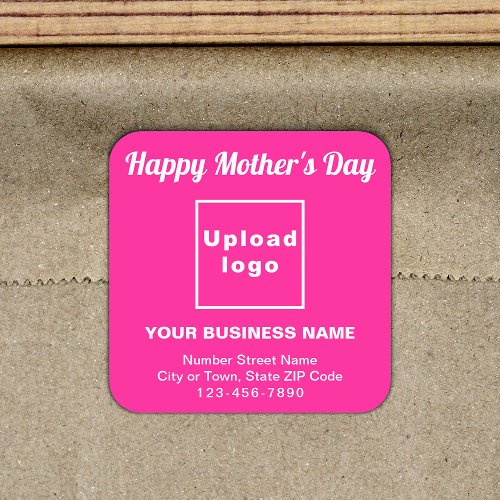 Pink Mothers Day Business Square Sticker