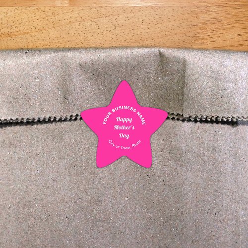 Pink Mothers Day Business Star Shape Sticker